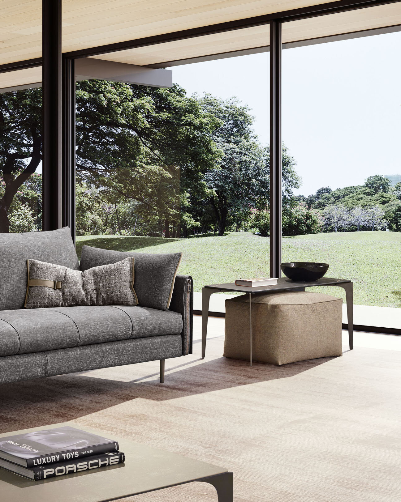 Blade table basse Blade de Gamma Arredamenti, un modèle au design raffiné avec pieds métalliques et plateau en marbre ou céramique. Disponible chez D-Style Interior.