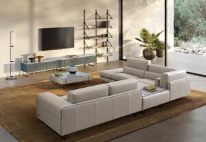 Newport table basse design de Gamma Arredamenti associe élégance, cuir raffiné et finitions personnalisables. disponible chez D-Style Interior.