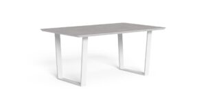 Table à manger Talenti Alabama//Alu en aluminium et plateau ciment, dimensions contenues pour jardin ou terrasse