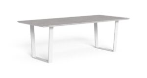 Table à manger Alabama//Alu 220x100 en aluminium et ciment Talenti