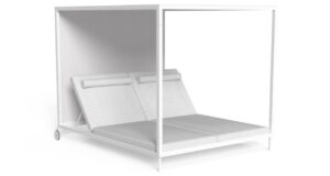 Lit de repos CleoSoft Alu en aluminium avec double assise inclinable, design Marco Acerbis