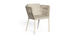 Fauteuil repas Cliff en cordes tressées avec coussin déhoussable