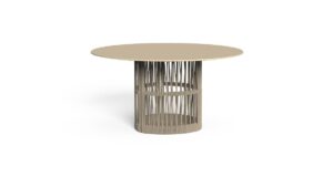 Table à manger ronde Cliff D140 aluminium cordes Talenti
