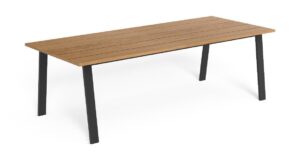 Table à manger Cottage 240 x 110 en bois d'iroko et aluminium par Talenti