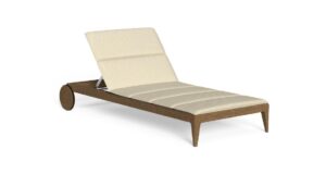 Bain de soleil Cruise Teak Talenti avec structure en bois et roulettes arrière