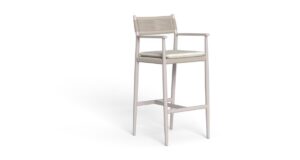 Fauteuil de bar Dolcevita//Alu Talenti design avec dossier tressé pour extérieur