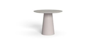 Table à manger d90 Dolcevita//Alu avec plateau rond en grès et base conique