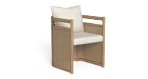 Chaise à manger Edwin en teck et tressage Vienna Straw Talenti