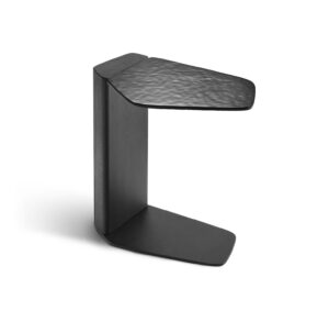 Table d'appoint Stone Fiam Italia en aluminium Mid Bronze avec plateau en verre fumé