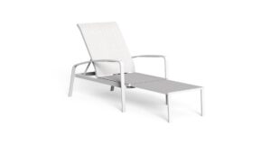 Bain de soleil inclinable Lady de Talenti avec dossier inclinable et pouf dissimulé