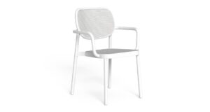 Fauteuil de repas Meg Talenti en aluminium peint avec assise textilène