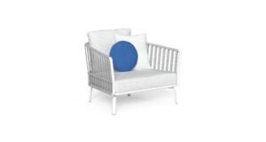 Fauteuil living Milo en aluminium peint avec coussins déhoussables Textilène