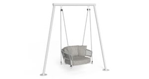 Balancelle Moon//Alu Talenti en aluminium avec coussins gris pour jardin