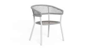 Fauteuil repas Moon//Alu Talenti d'extérieur en aluminum et cordes grises