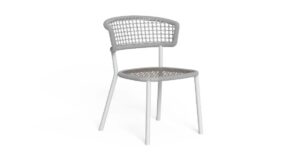 Chaise repas extérieur Moon//Alu Talenti en aluminium gris avec tressage de cordes synthétiques