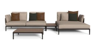 Canapé modulable Leaf Talenti en aluminium pour extérieur