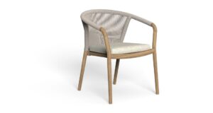 Fauteuil de salle à manger Parker Talenti en bois de teck avec coussins