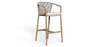 Fauteuil de bar Parker Talenti en teck avec assise confortable