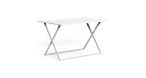 Table pliante 120×80 Queen en aluminium, coloris blanc et tourterelle