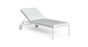 Bain de soleil Riviera à roulettes en aluminium avec assise déhoussable