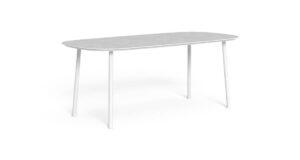 Table à manger extérieure Slam//Rope 190×90 en grès cérame et aluminium par Talenti, designers Ludovica + Roberto Palomba
