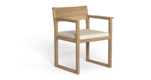 Fauteuil Thea en teck, accoudoirs ergonomiques, design scandinave Talenti