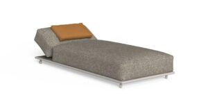 Transat Tressé inclinable avec coussin en tissuchanvre ou gardénia, design Carlo Colombo