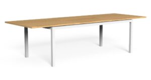 Table à manger extensible Timber 200/280 en teck et aluminium, Talenti