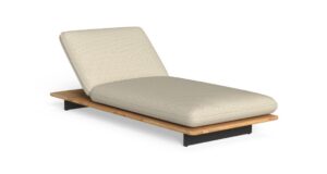 Transat Venice en bois de teck avec tissu resistant, design Palomba