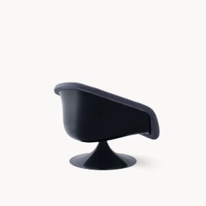 Fauteuil Bloomington de Visionnaire vu de dos, coque en résine technique laquée noir brillant