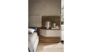 Détail du chevet suspendu du lit Wave Letto XL de Reflex Angelo